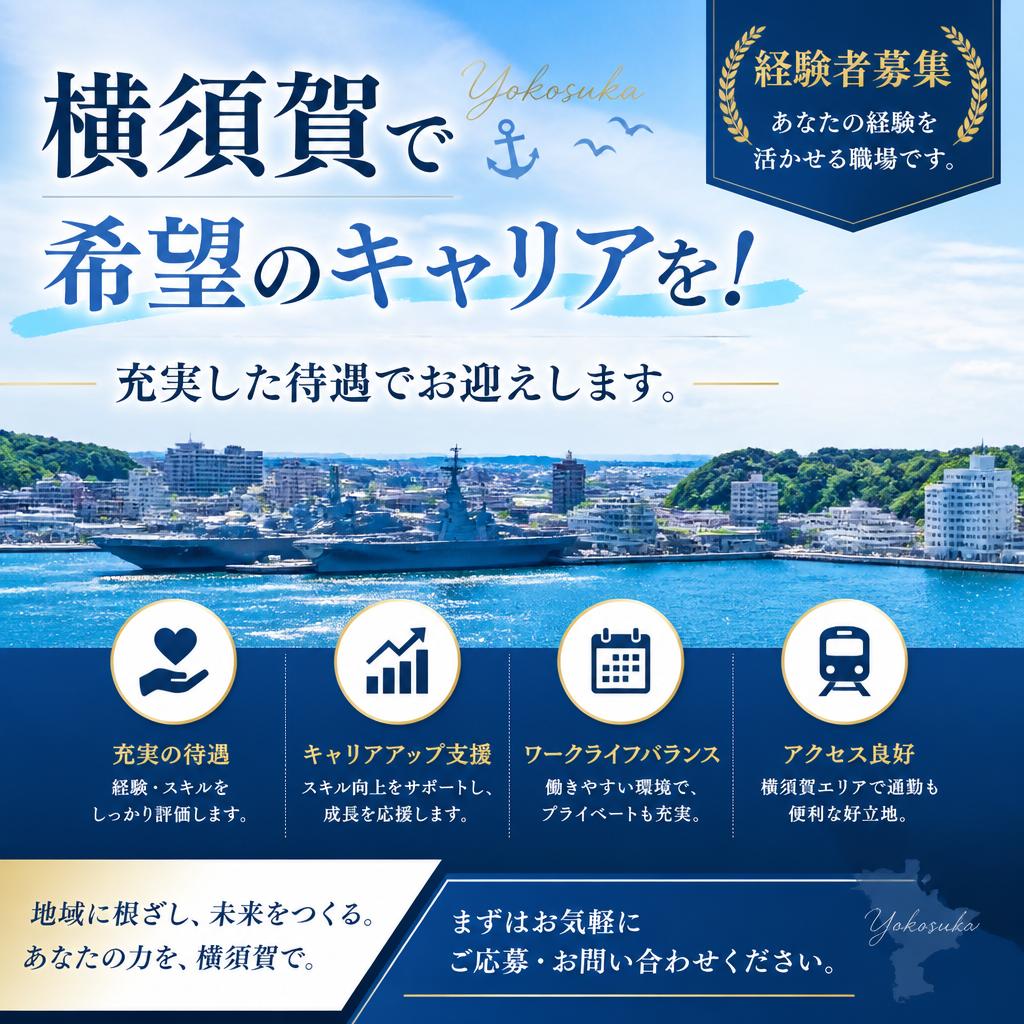 横須賀で希望のキャリアを！経験者募集、充実した待遇でお迎えします。